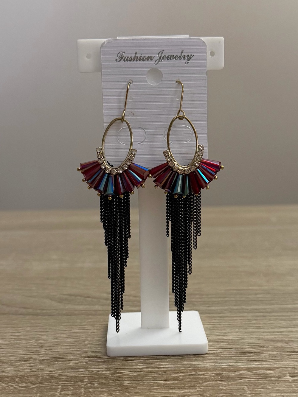 Boho Glam Chandelier Crystal Fringe Tassel Earrings NWT